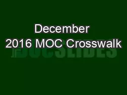 December 2016 MOC Crosswalk