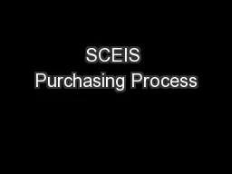 SCEIS Purchasing Process