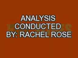 ANALYSIS CONDUCTED BY: RACHEL ROSE