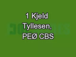 1 Kjeld Tyllesen, PEØ CBS