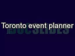 Toronto event planner