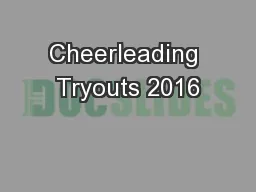 Cheerleading Tryouts 2016