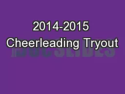 2014-2015 Cheerleading Tryout