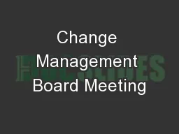 Change Management Board Meeting