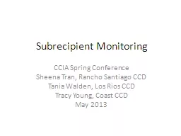 Subrecipient Monitoring CCIA Spring Conference