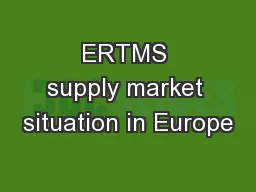 ERTMS supply market situation in Europe