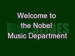 Welcome to the Nobel Music Department