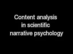 Content analysis in scientific narrative psychology