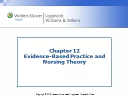 Chapter 12 Evidence-Based Practice and Nursing Theory