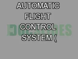 AUTOMATIC FLIGHT CONTROL SYSTEM (