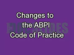 Changes to  the ABPI Code of Practice
