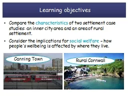 Learning objectives Compare the