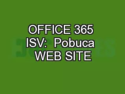 OFFICE 365 ISV:  Pobuca WEB SITE