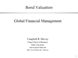 Bond Valuation Global Financial Management