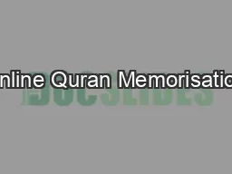 Online Quran Memorisation