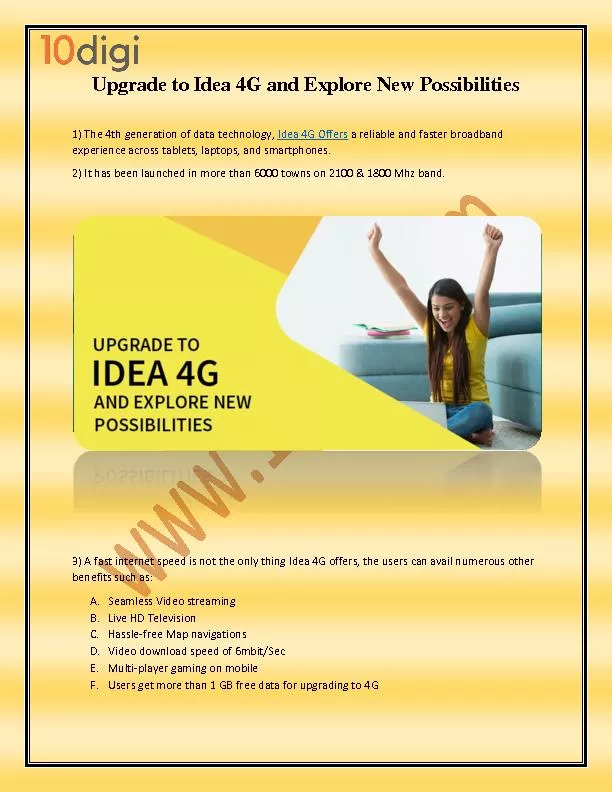 Upgrade to Idea 4G and Explore New Possibilities