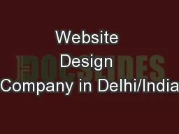 Website Design Company in Delhi/India