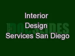 Interior Design Services San Diego