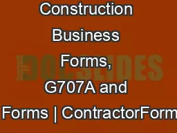 Construction Business Forms, G707A and AIA Forms | ContractorForm.net