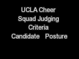 UCLA Cheer Squad Judging Criteria Candidate   Posture