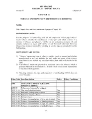 ITC HS  SCHEDULE IMPORT POLICY Section IV Chapter   CH