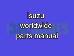 isuzu worldwide parts manual