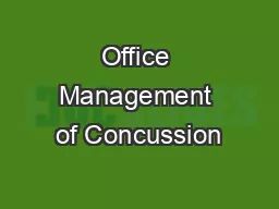 Office Management of Concussion