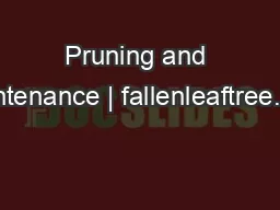 Pruning and Maintenance | fallenleaftree.com