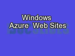Windows Azure  Web Sites