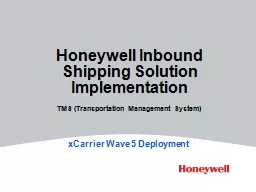 Honeywell Inbound Shipping Solution Implementation