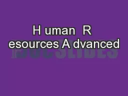 H uman  R esources A dvanced