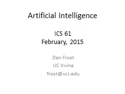Artificial Intelligence ICS 61