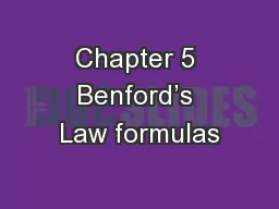 Chapter 5 Benford’s Law formulas