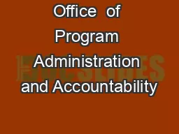 Office  of Program Administration and Accountability