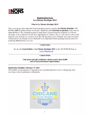 Registration form La Chicane lectrique  Wha t is La Ch