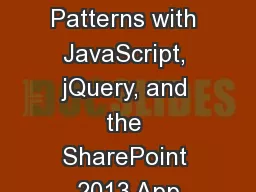 Using Promise Patterns with JavaScript, jQuery, and the SharePoint 2013 App