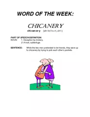 WORD OF THE WEEK chicanery sh k n r  ch  PART OF SPEEC