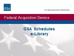 GSA Schedules e-Library Customer Value