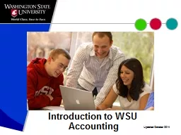 Introduction to WSU  Accounting