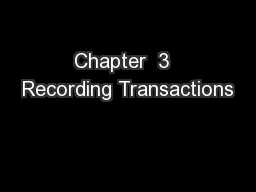 Chapter  3  Recording Transactions