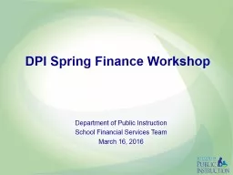 DPI Spring Finance Workshop