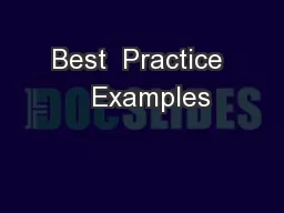 Best  Practice   Examples