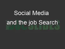 Social Media and the job Search
