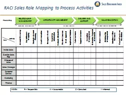 RACI Sales Role  Mapping to Process Activities