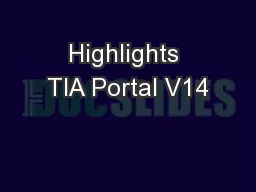 Highlights TIA Portal V14