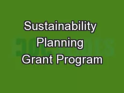 Sustainability Planning Grant Program
