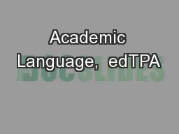 Academic Language,  edTPA