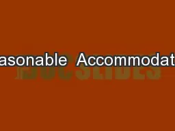 Reasonable  Accommodation