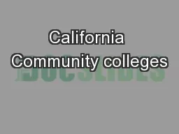 California Community colleges