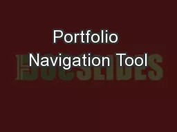 Portfolio Navigation Tool